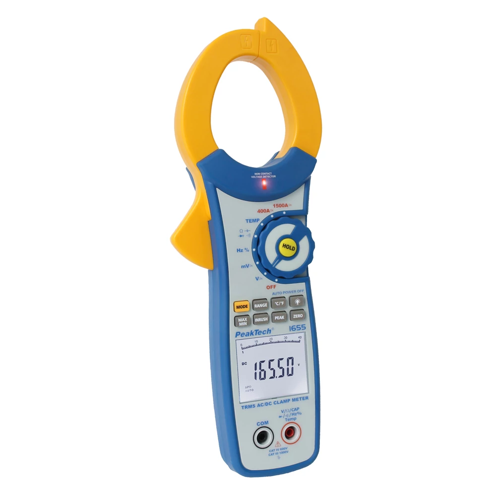 Peaktech 1655 - Digitális lakatfogó, 1500 A AC/DC, True RMS