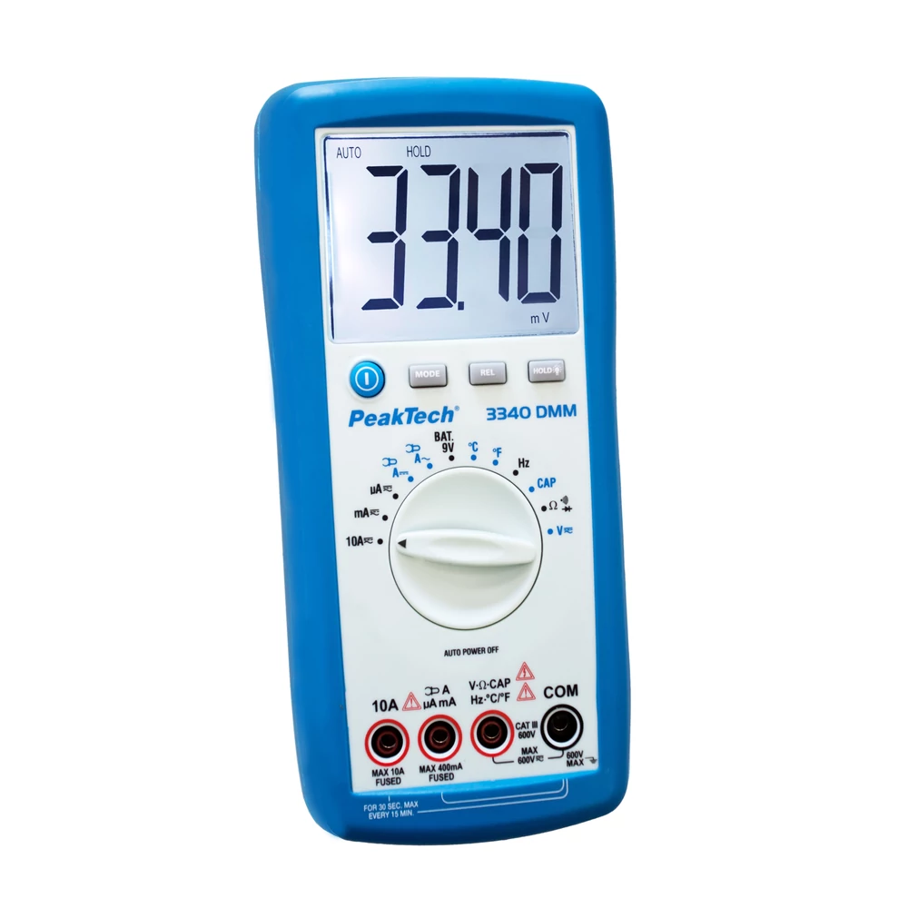 Peaktech 3340, Digitális multiméter, Pontosság: 0,5%, 600V, 40MOhm