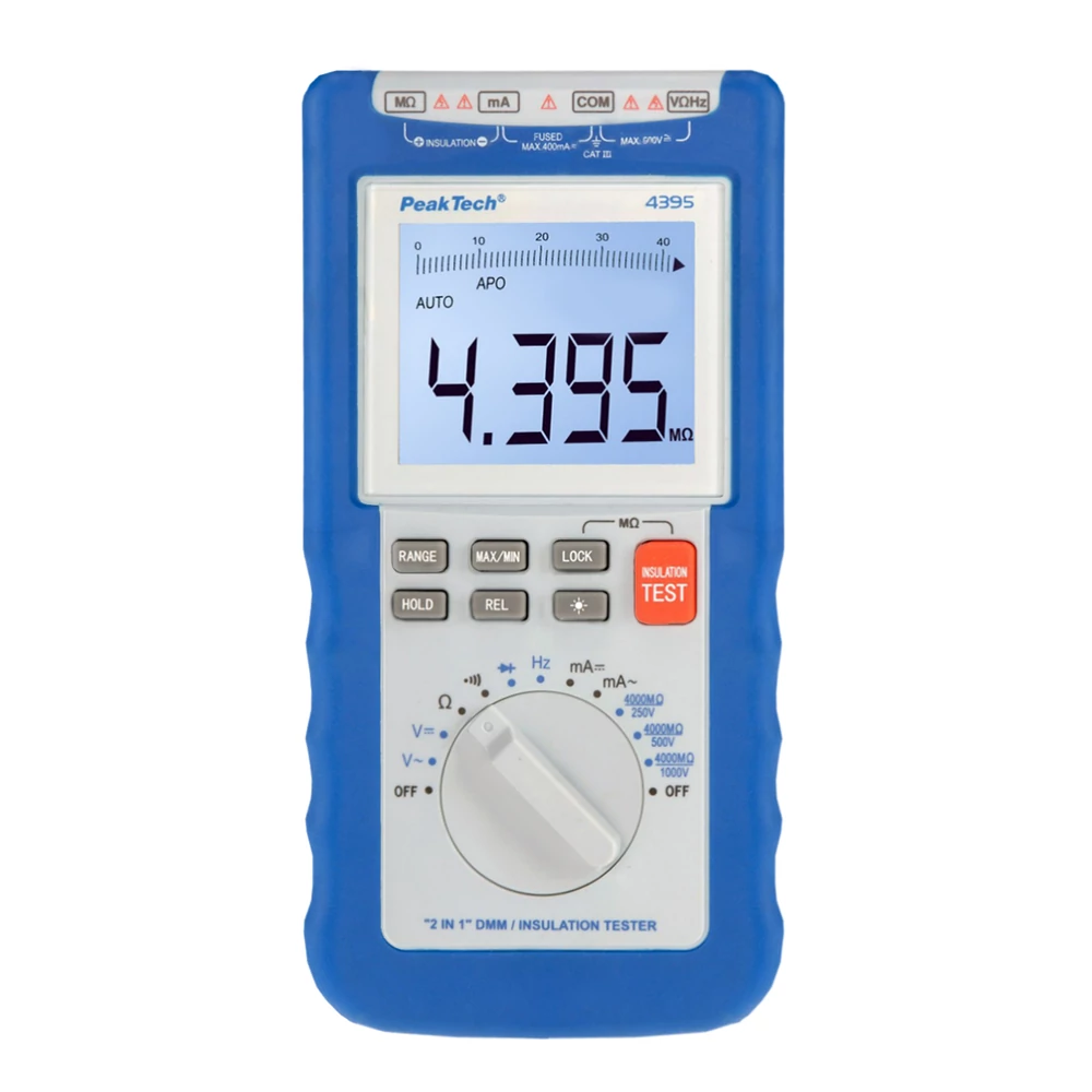 Peaktech 4395 - Digitális szigetelési ellenállás mérő + DMM