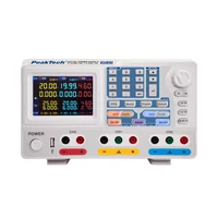 Peaktech 6181 - Digitális labortápegység, 2 x 0 - 30 V / 2 x 0 - 6 A DC, 1 x 0 - 6 V / 0 - 3 A fix