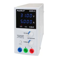 Peaktech 6225A - Laboratóriumi kapcsolóüzemű DC tápegység, 0 - 30 V / 0 - 5 A DC