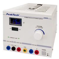 Peaktech 6300 - Szimmetrikus DC labortápegység, 0 - ±15 V / 30 V DC max