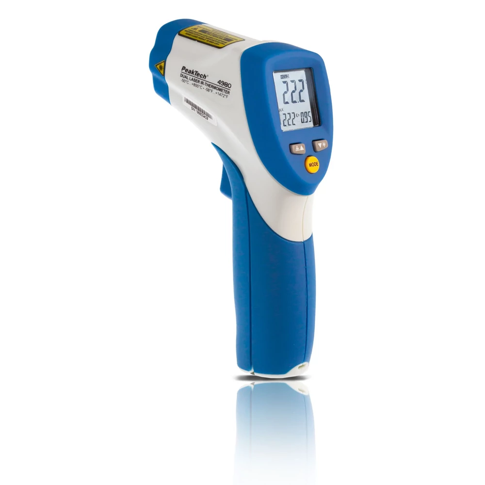 Peaktech 4980 - Infra hőmérő, kettős lézeres irányzék, -50 … +800°C