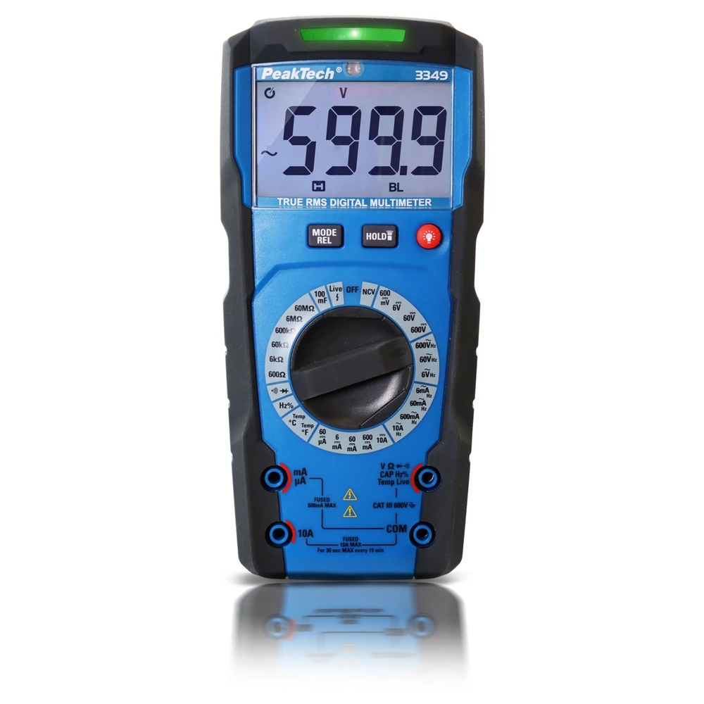 PeakTech 3349, Digitális multiméter, Pontosság: 0,5%, 600V, 60MOhm, TrueRMS