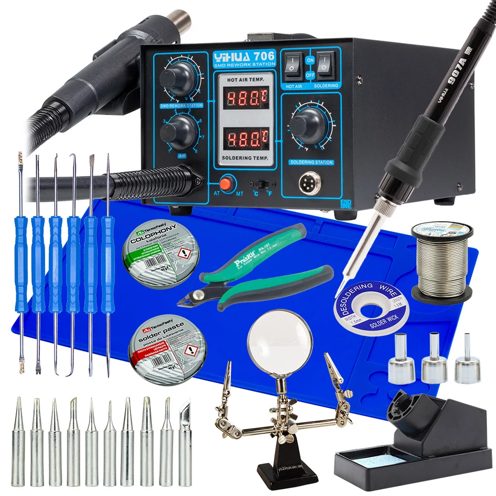 Yihua 706 KIT11 Forrasztóállomás készlet