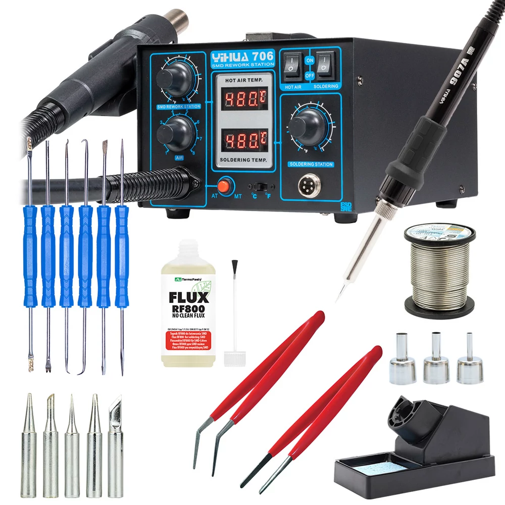 Yihua 706 KIT14 Forrasztóállomás készlet
