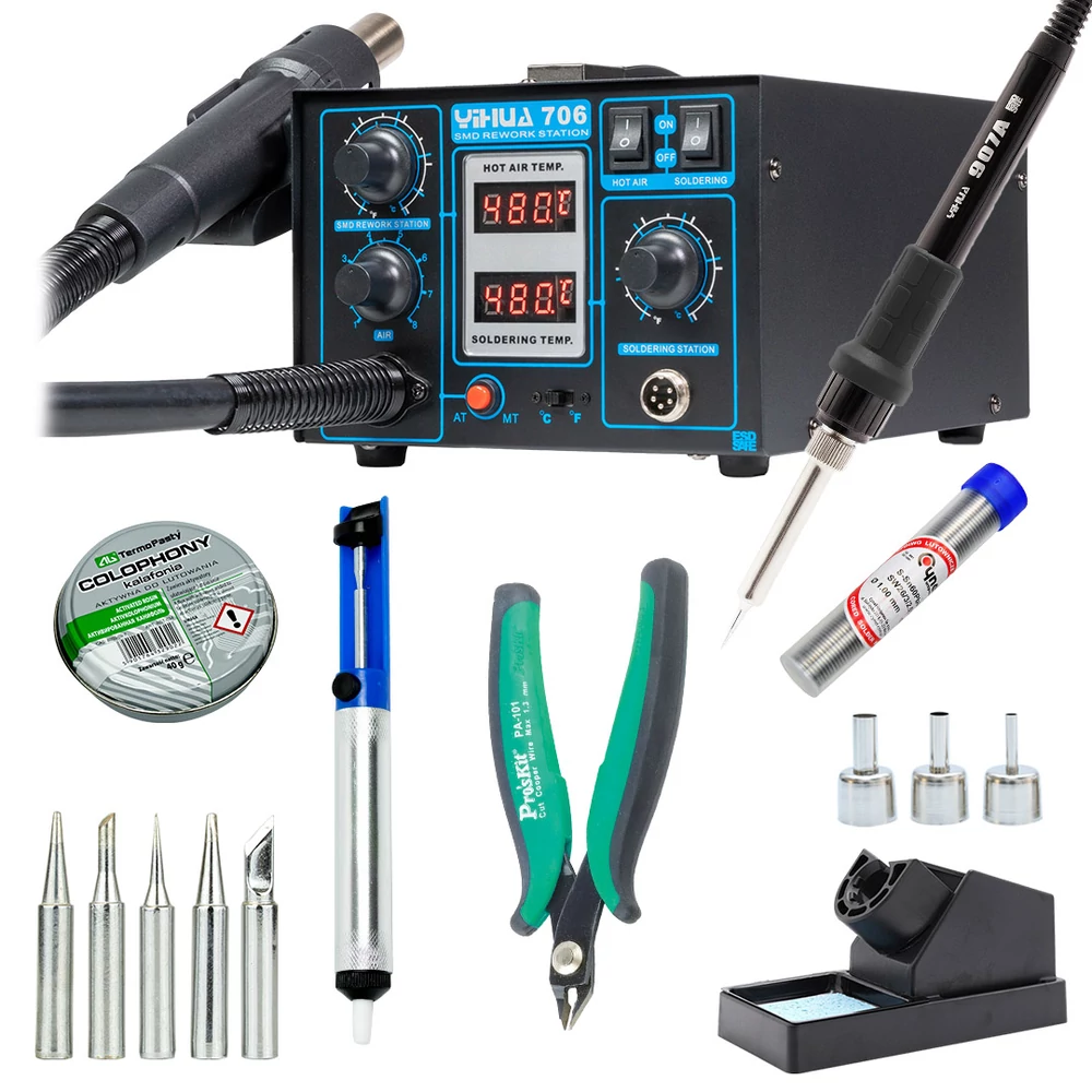 Yihua 706 KIT15 Forrasztóállomás készlet