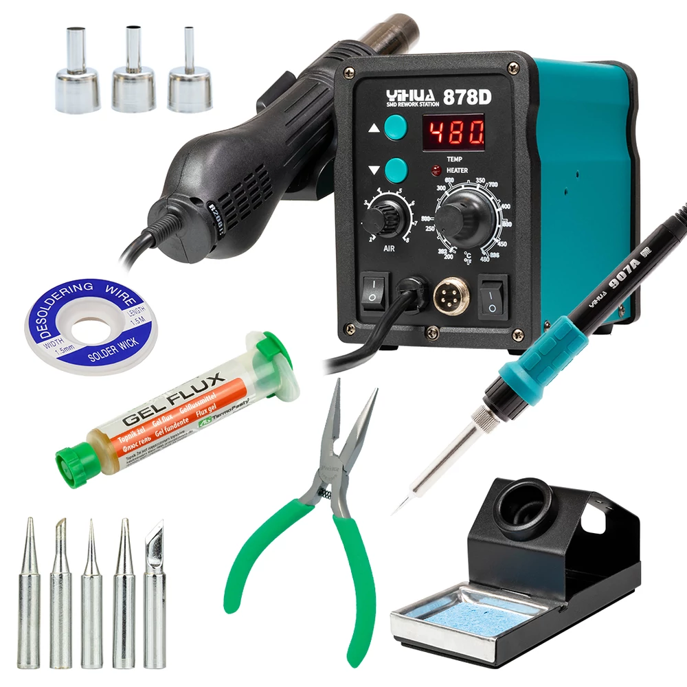 Yihua 878D KIT10 Forrasztóállomás készlet