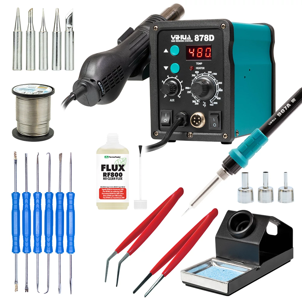 Yihua 878D KIT14 Forrasztóállomás készlet