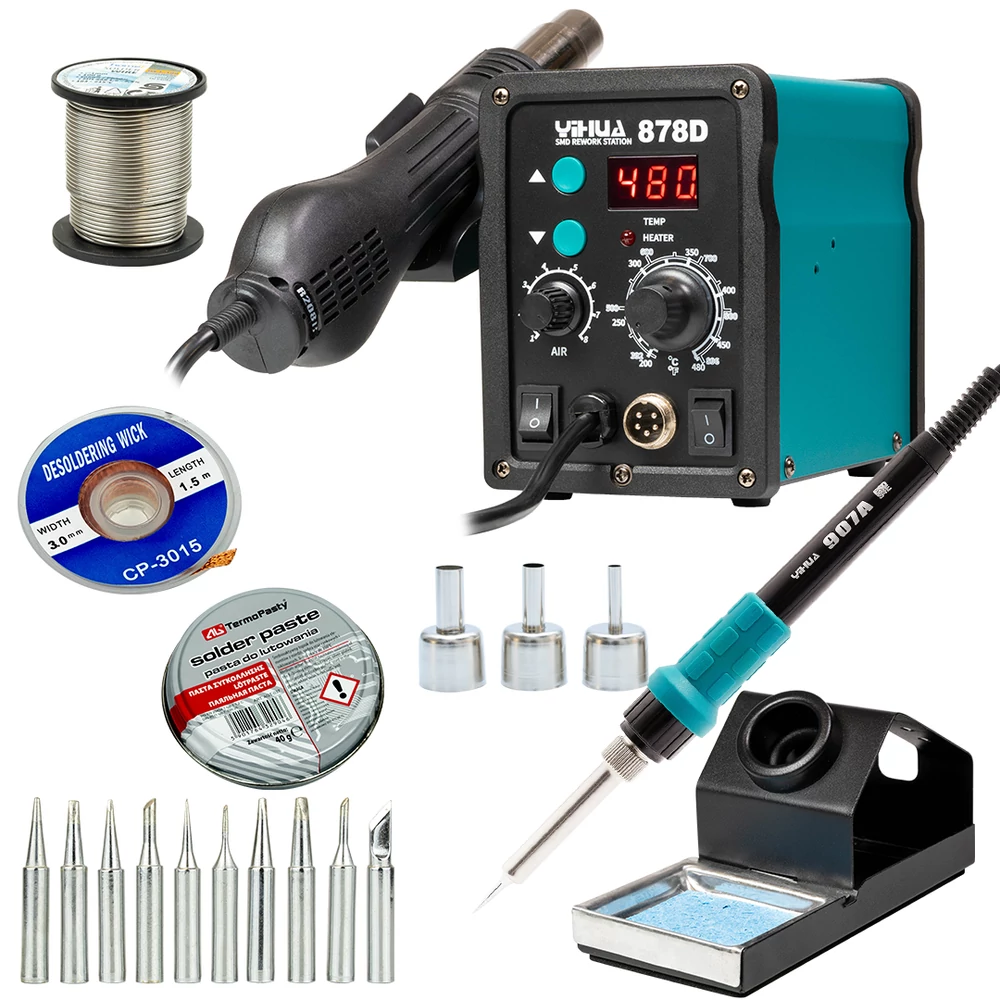Yihua 878D KIT3 Forrasztóállomás készlet