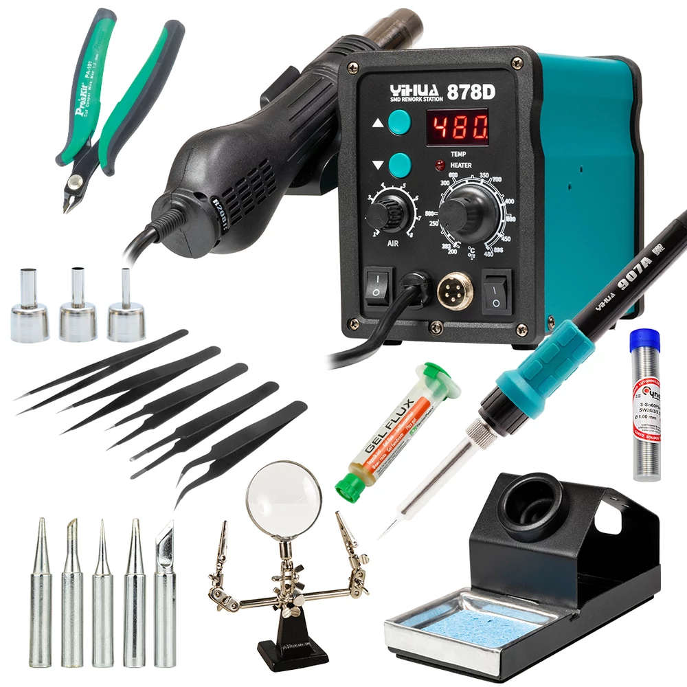 Yihua 878D KIT6 Forrasztóállomás készlet