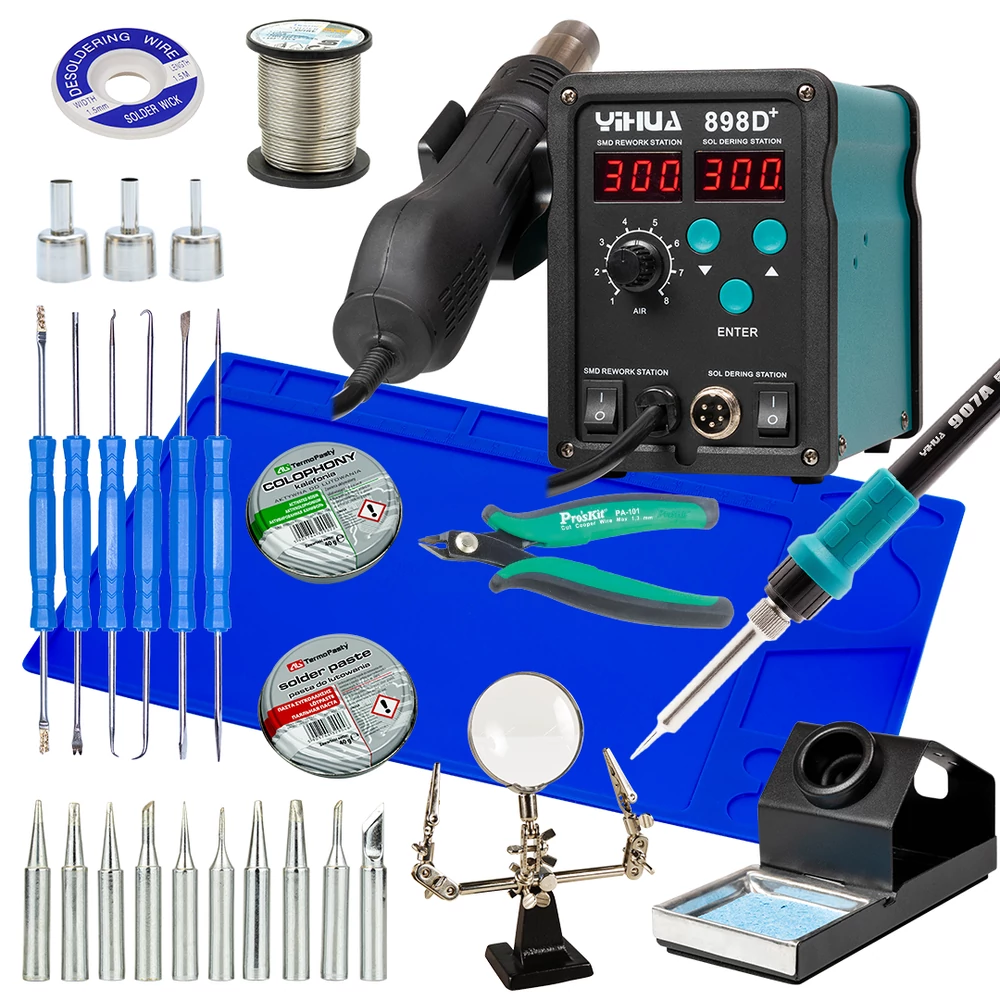 Yihua 898DP KIT11 Forrasztóállomás készlet