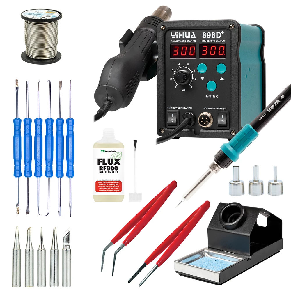 Yihua 898DP KIT14 Forrasztóállomás készlet