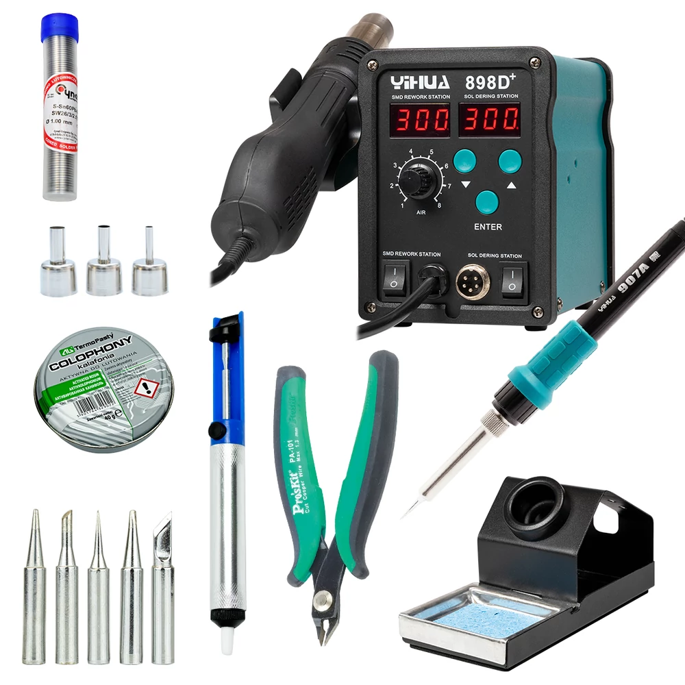 Yihua 898DP KIT15 Forrasztóállomás készlet