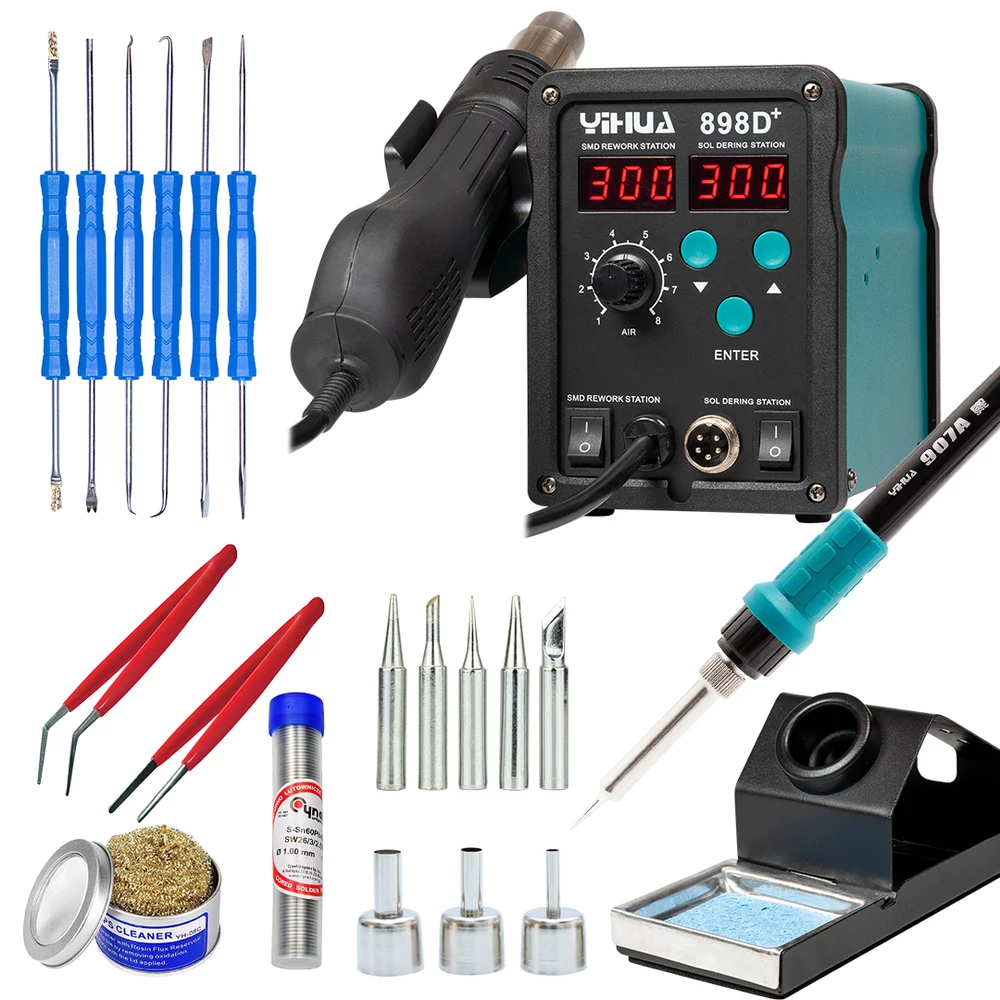 Yihua 898DP KIT5 Forrasztóállomás készlet