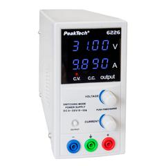 Peaktech 6226 - Laboratóriumi kapcsolóüzemű DC tápegység, 0 - 30 V / 0 - 10 A DC