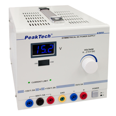 Peaktech 6300 - Szimmetrikus DC labortápegység, 0 - ±15 V / 30 V DC max