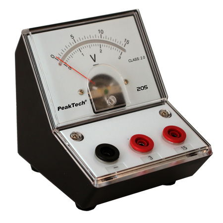 Peaktech 205-05 - Analóg feszültségmérő, 0 ... 3 / 15 V DC